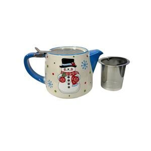 Temptations by Tara 18oz Snowman‎ Teapot with diffuser New!